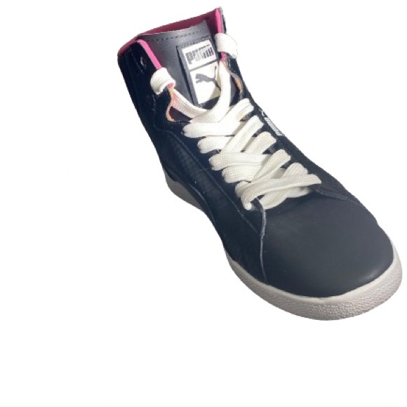 PUMA Black and hot pink lace up high top running shoes - Picture 3 of 3